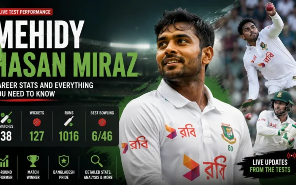 Mehidy Hasan Miraz: Live Test Performance, Career Stats and Everything You Need to Know