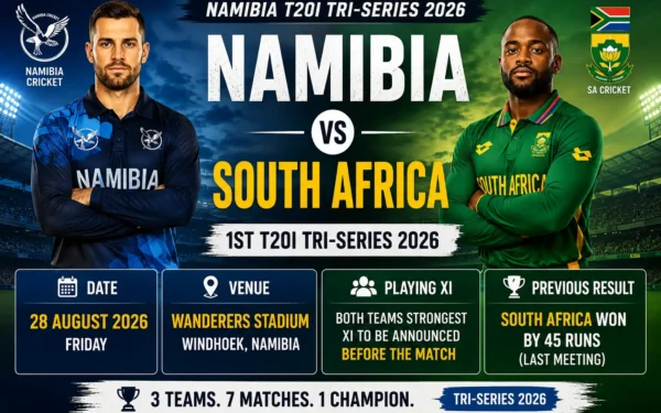 Namibia vs South Africa 1st T20I Tri-Series 2026 — Namibia T20I Tri-Series: Date, Venue, Playing XI, Previous Result