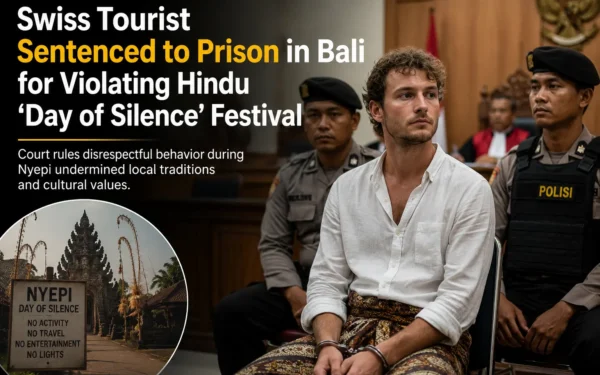 Swiss Tourist Sentenced to Prison in Bali for Violating Hindu ‘Day of Silence’ Festival