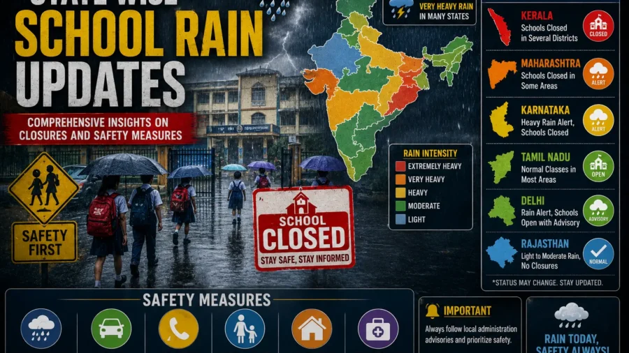 STATE WISE SCHOOL RAIN UPDATES
