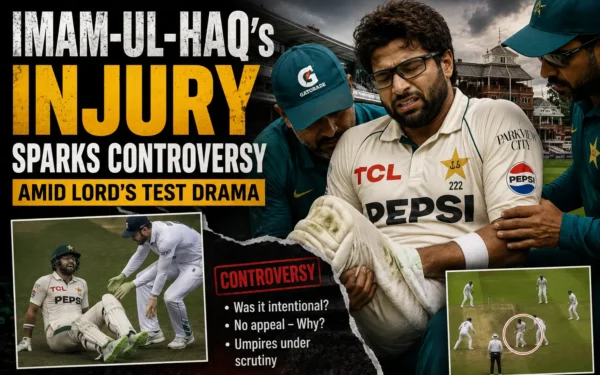 IMAM-UL-HAQ’s Injury Sparks Controversy Amid Lord’s Test Drama