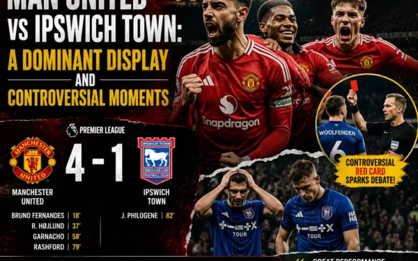 MAN UNITED VS IPSWICH TOWN: A Dominant Display and Controversial Moments