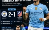 Man City vs Atlético Madrid today match result