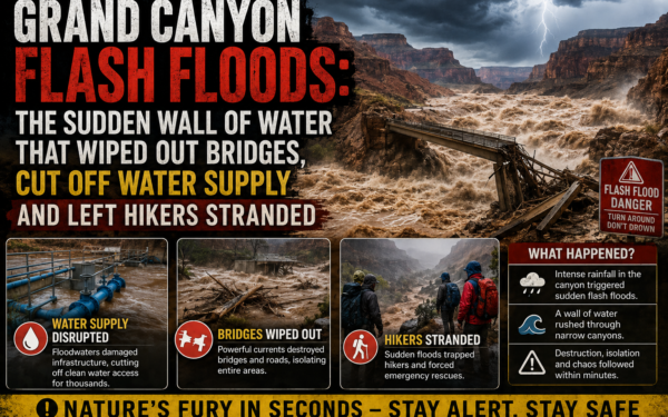 Grand Canyon Flash Floods: The Sudden Wall of Water That Wiped Out Bridges, Cut Off Water Supply and Left Hikers Stranded
