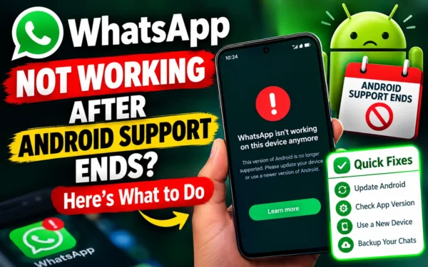 WhatsApp Not Working After Android Support Ends? Here’s What to Do