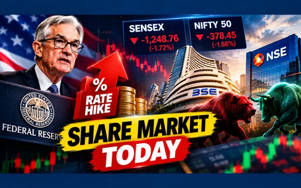Share Market Today: Fed Rate Hike Impacts Sensex, Nifty & Dalal Street
